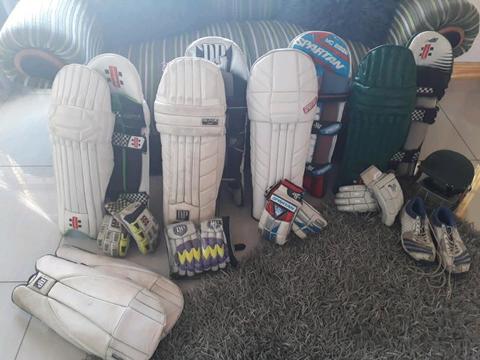 Cricket bats and gloves