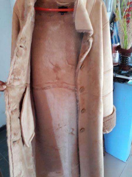 Women's Leather /Fur long coat for sale