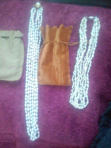 2 x rice Pearl necklaces - urgent sale