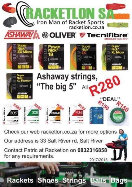 Racket stringing service for squash and tennis