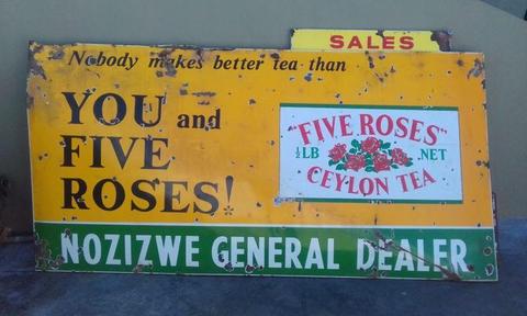 Five Roses Enamel Sign