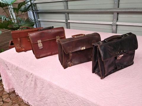 Old school leather suitcases