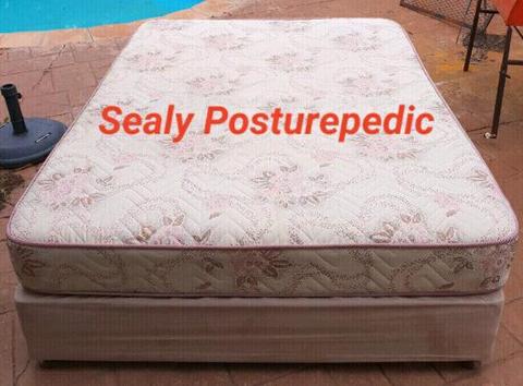 ✔ SPOTLESS!!! Sealy Posturepedic Double Base Set