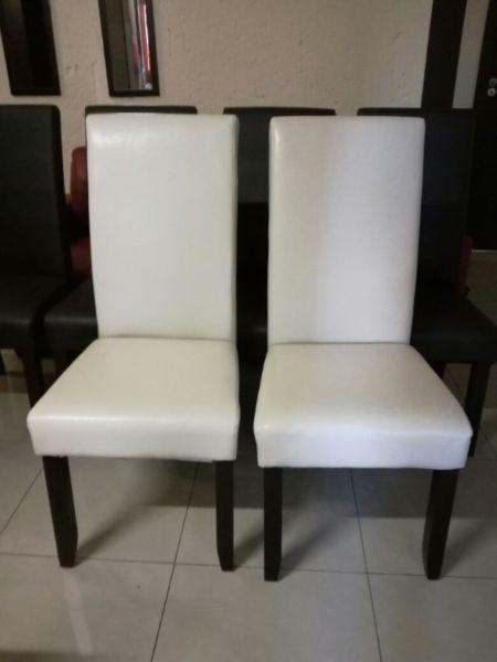 Dining Chairs (Leather Touch PU) - White & Black