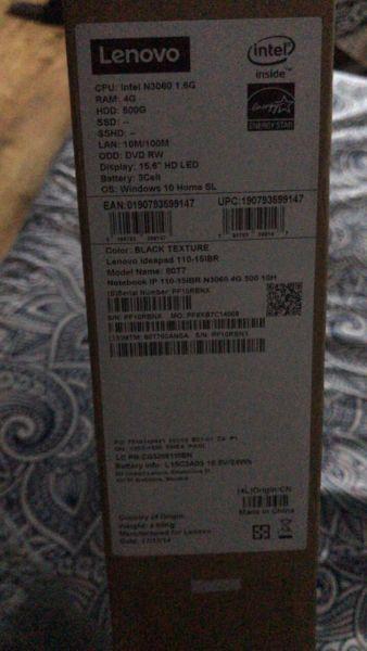 Lenovo ideapad 110-15IBR (4GB RAM & 500GIG hardrive) brand new in the box for R3,499