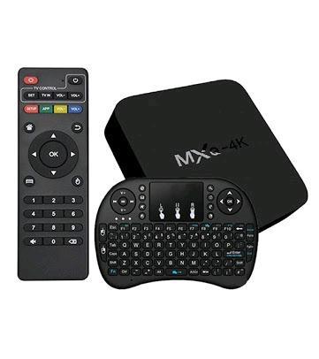 MXQ Android 7.1 TV Box with Wireless Qwerty Mini Handheld Keyboard and Touchpad