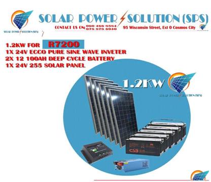 1.2KW Solar powered systems for home and business