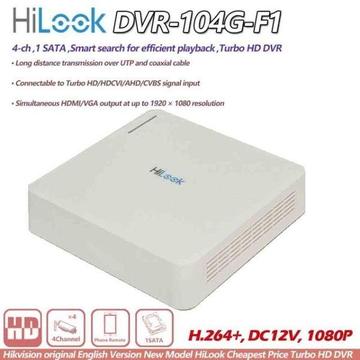 Hikvision HiLook DVR-104G-F1 Turbo HD DVR H.264+ 1080P DVR HDMI VGA output HD HDCVI AHD CVBS Support