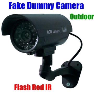 Outdoor Fake Dummy Security Camera cam waterproof Decoy IR Wireless Blinking Flashing Red Led