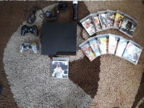 PS3 SLIM Console + Games + Accessories for sale