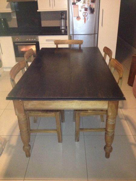 Wooden table and chairs