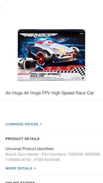 Air hogs fpv high speed race car
