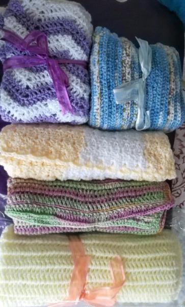 Hand knitted baby blankets