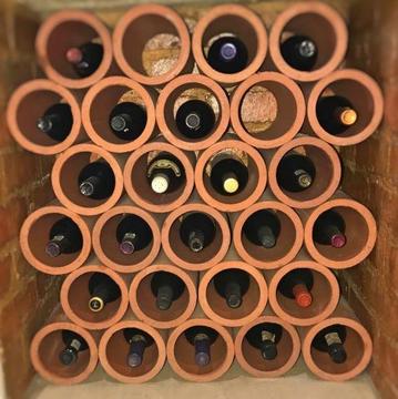 Terracotta Cylindrical Wine Bottle Holders for Sale