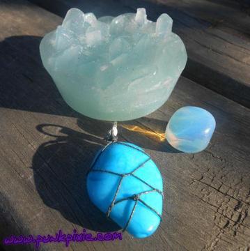 crystal soap and gemstone set
