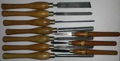 Sheffield sets of 7 Woodturning Chisels and a set of 3