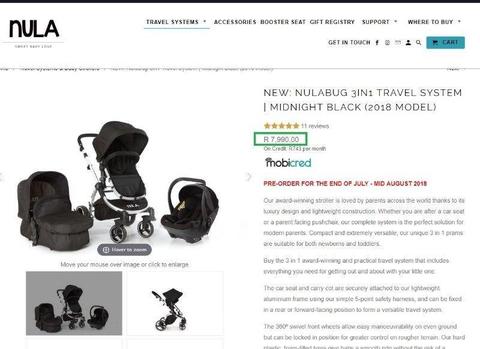 Nulababy 3in1 Travel System for Sale @ R4999