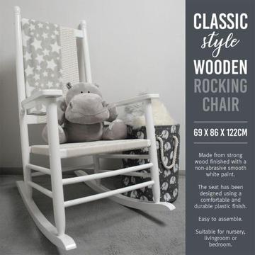 *WHITE CLASSIC STYLE ROCKING CHAIR*