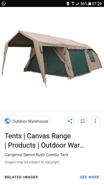 Greensport 3 x3 canvas tent with shelter