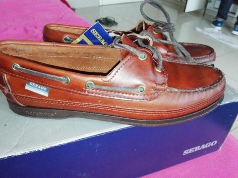 SEBAGO LEATHER VICTORY CASUAL SHOE BROWN