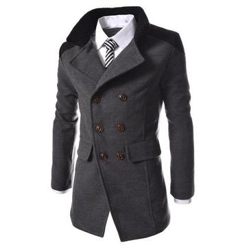 Warm Winter Trench Long Outwear Button Smart Overcoat - Men