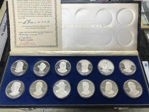 Silver Medallion Set - Generals of the Anglo-Boer War 934 of 5000