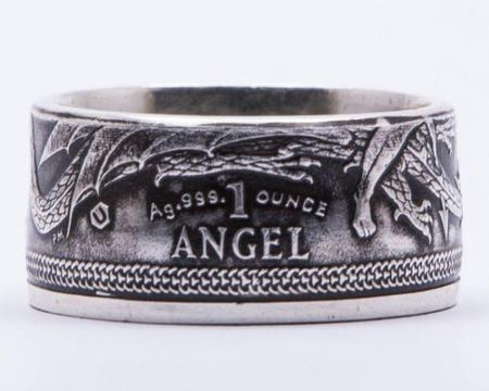 Coin Ring (2015 Isle of Man Silver Angel)