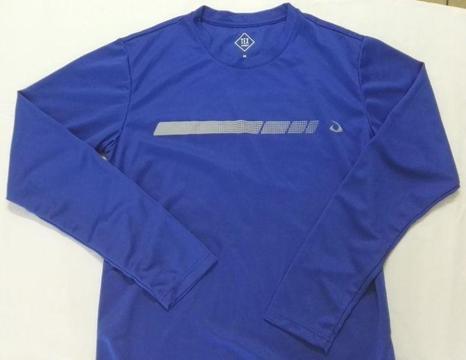 Men Long-Sleeve Training Shirt TEXSPORT with quick dry in blue