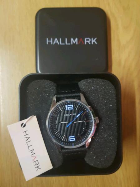 Black / blue & silver hallmark watch