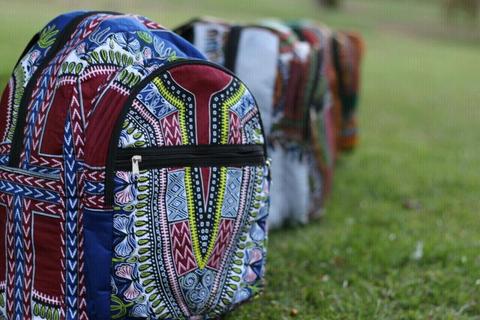 African printed backpacks and handbags