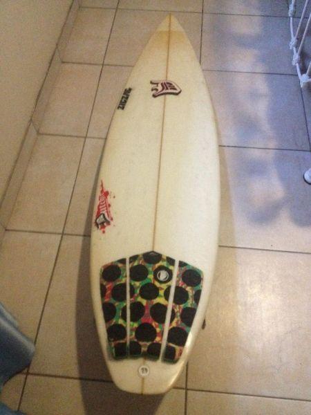 Clear white dutchie '5.1' surfboard for sale