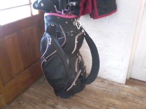 Cleveland irons, Taylormade driver, Odyssey putter for sale with stunning King Cobra bag