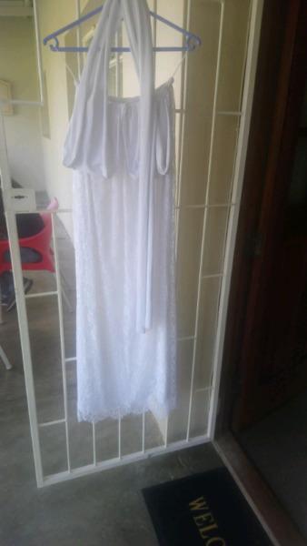 White infinity dress with lace never worn