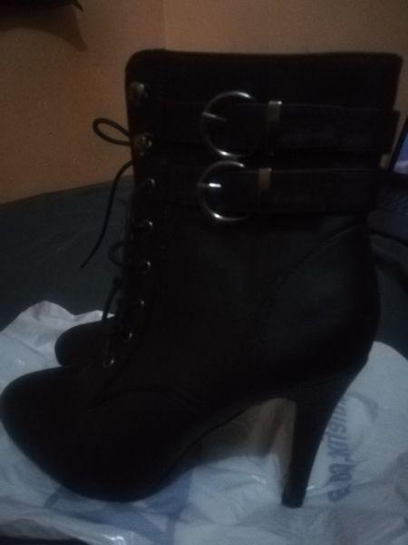 Black high heel boots