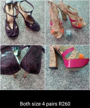 Sale on size 4 and 5 heels,boots,bags