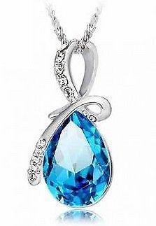 Rhinestone Crystal Water Drop Pendant Necklace For Women