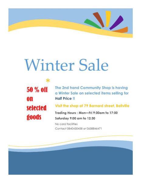 Winter Sale at the Community Shop