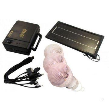 GDLITE Solar Lighting System with 3 X SMD LED Bulbs and Solar Panel- Charge your Mobile Phone !
