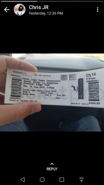 Rugby tickets