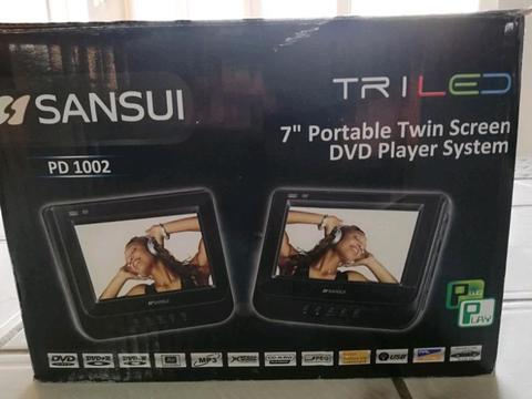 Car twin screen portable DVD player