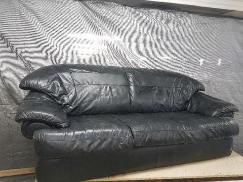 One, Two and Three seater genuine (Grafton Everest) black leather couch set
