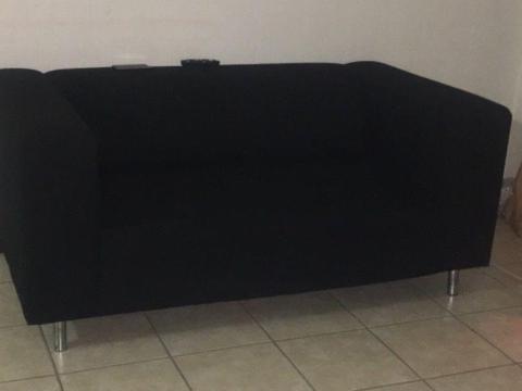 Two seater black couch