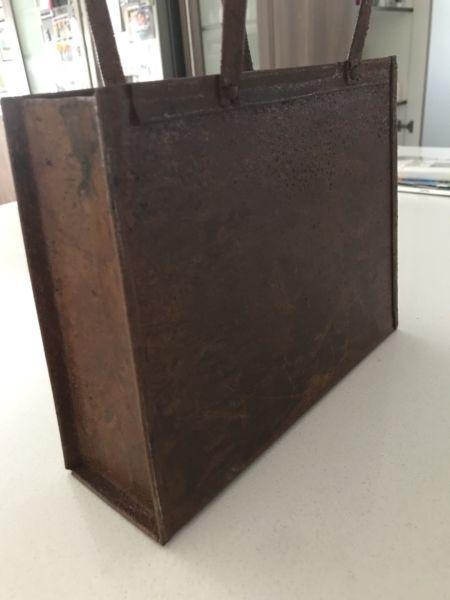 Rustic metal handbag shape