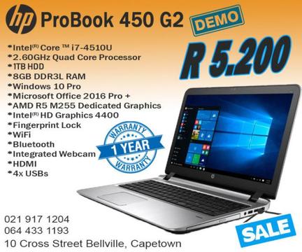 Demo HP ProBook 450 G2 | i7 4th Gen | 1TB HDD | 8GB RAM | Demo Model on Sale | W-H Computer Center