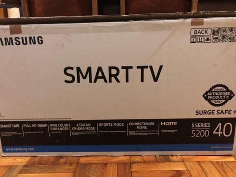 Samsung 40” (J5200) SMART TV brand new in the box with accessories for R4,499