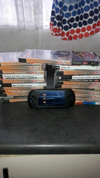 Sony PSP with 23 Games in Good Condition