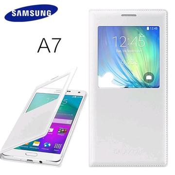 New Available Samsung A7 2016 case 100% Original Flip Case leather silicon cover white
