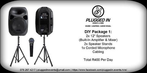 Small PA System For Hire - R400 Per Day