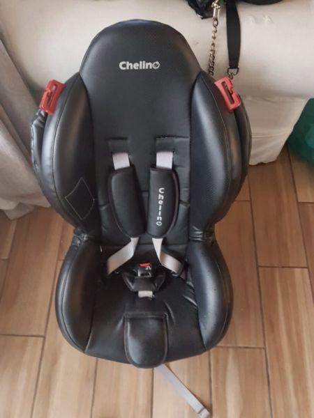 Chelino black leather car seat