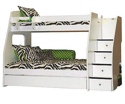 single over three quarter bunk bed with pullout bed